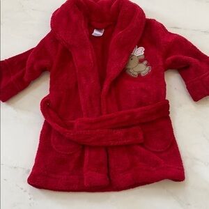 Red Fleece Robe 6M, gently used. Unisex
